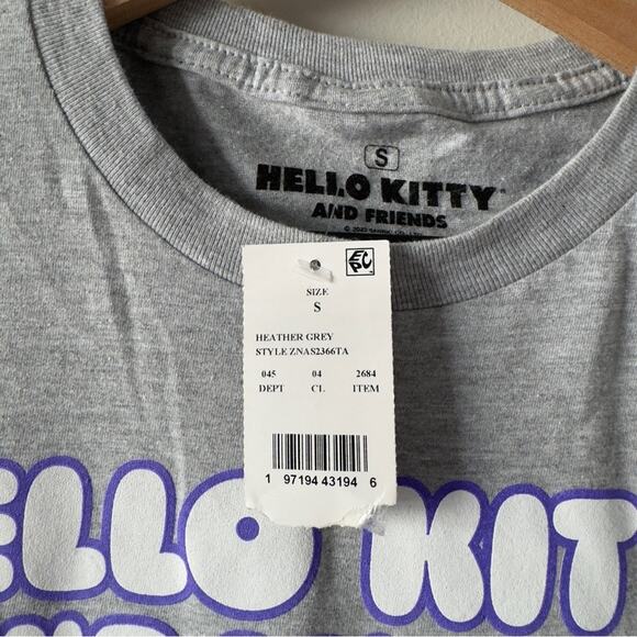 Hello Kitty and Friends Grey Graphic T-Shirt Cotton Blend Short Sleeve Casual S - Picture 8 of 11